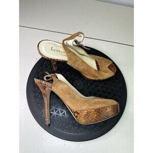 Bettye Muller Women's Tan Leather Casual Sandal Sz 37 /7 US